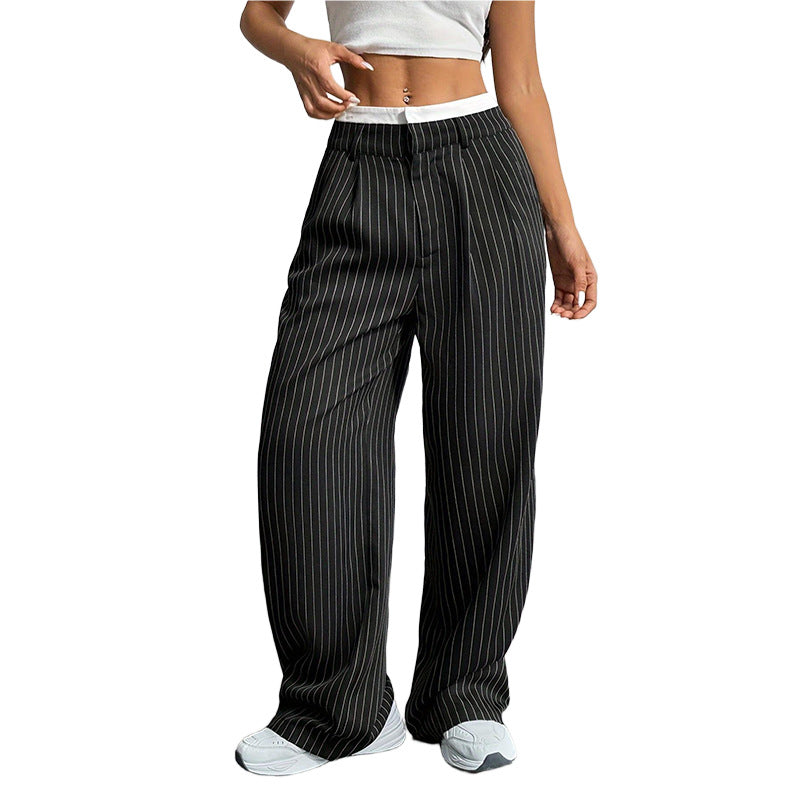 High-Waist Drape Dress Pants