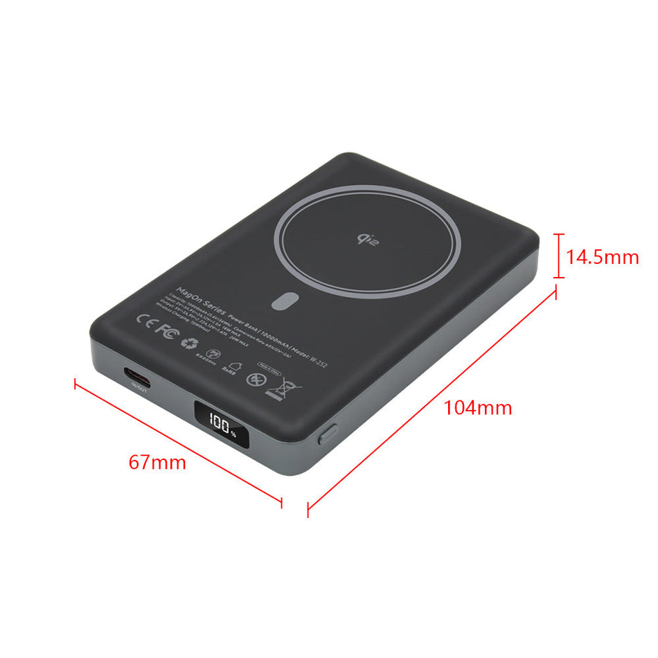 Magnetic 10000mAh Wireless Power Bank Qi2 Certified