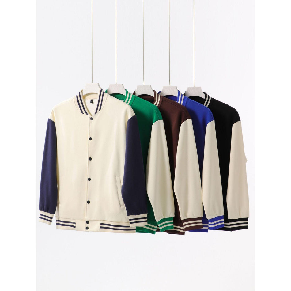 Men's Autumn-Winter 380g Heavy Cotton Baseball Sweater Coats