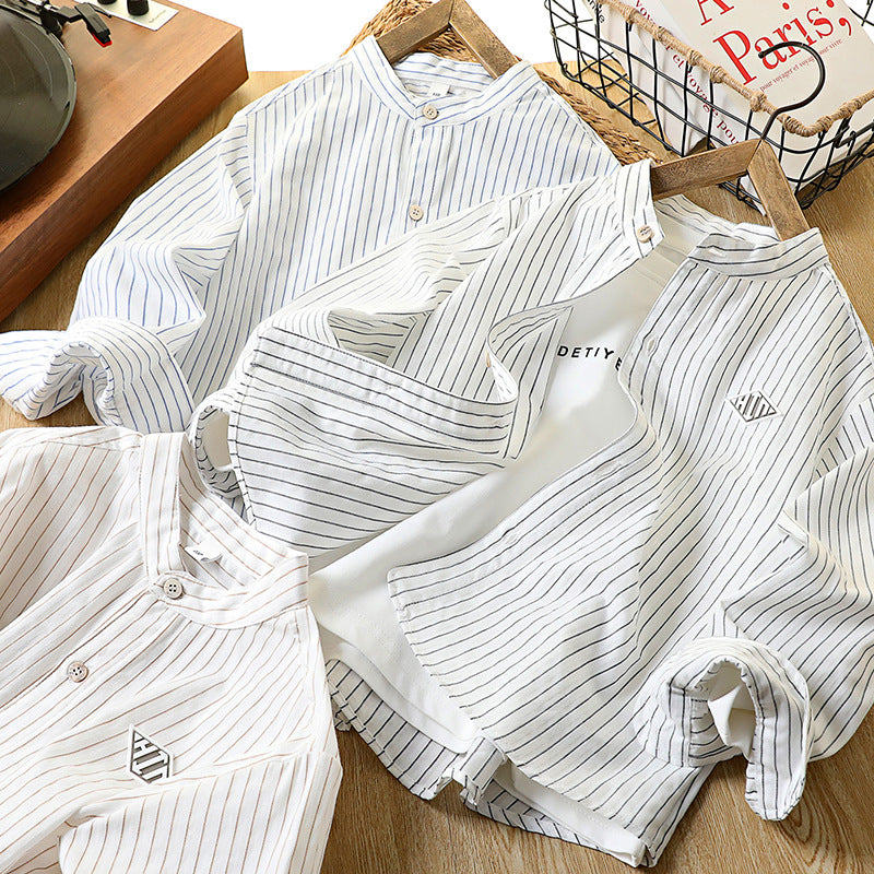 Boys Cotton Striped Shirt Long Sleeve Autumn Top