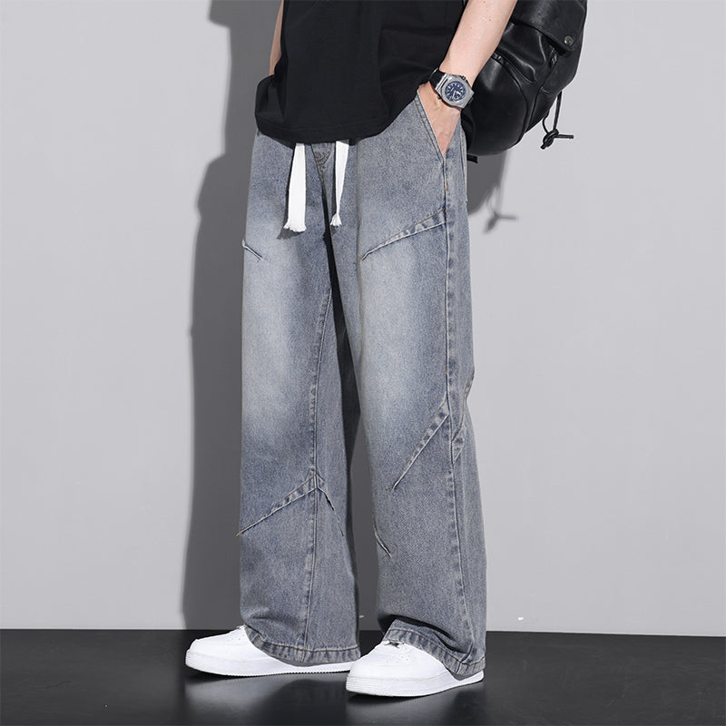 INSTOCK-Plus Size Men's Ice Silk Wide Leg Jeans