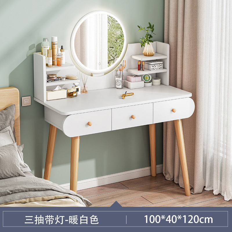 Modern Minimalist Dressing Table with Makeup Mirror