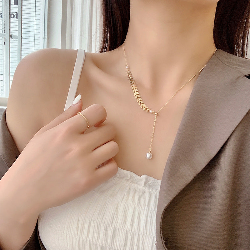 3-Piece Pearl Jewelry Set – Necklace, Bracelet & Earrings