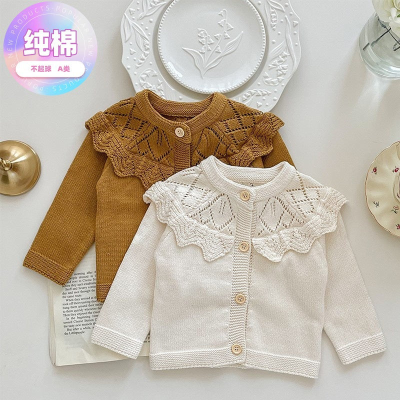 Girls’ Custom Korean Cardigan Casual Knitwear Sweater