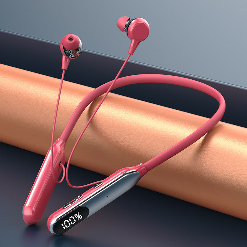 Bluetooth 5.3 Neckband Headphones Digital Display