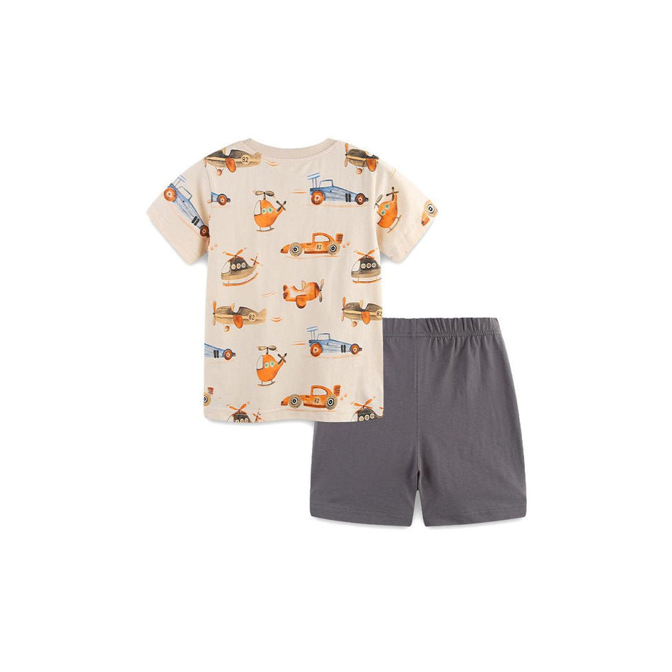 Boys Summer Cotton T-Shirt & Shorts Printed Set
