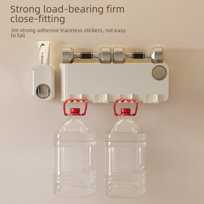 Punch-Free Wall Toothbrush Rack with Cup