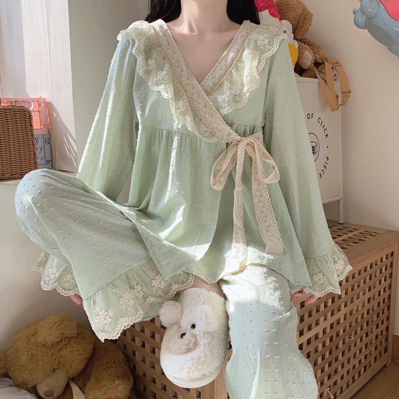 INSTOCK-Women’s Autumn Princess-Style Pajama Set
