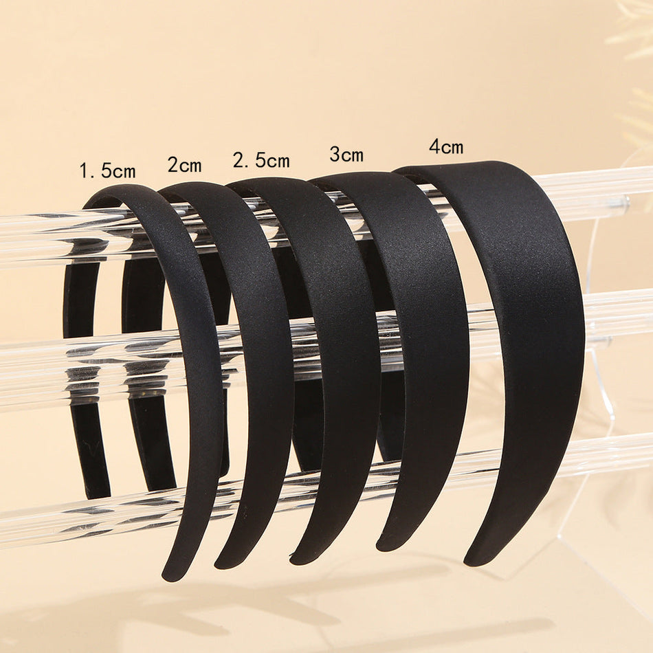 Black Satin DIY Non-slip Headband – Handmade Hair Accessory