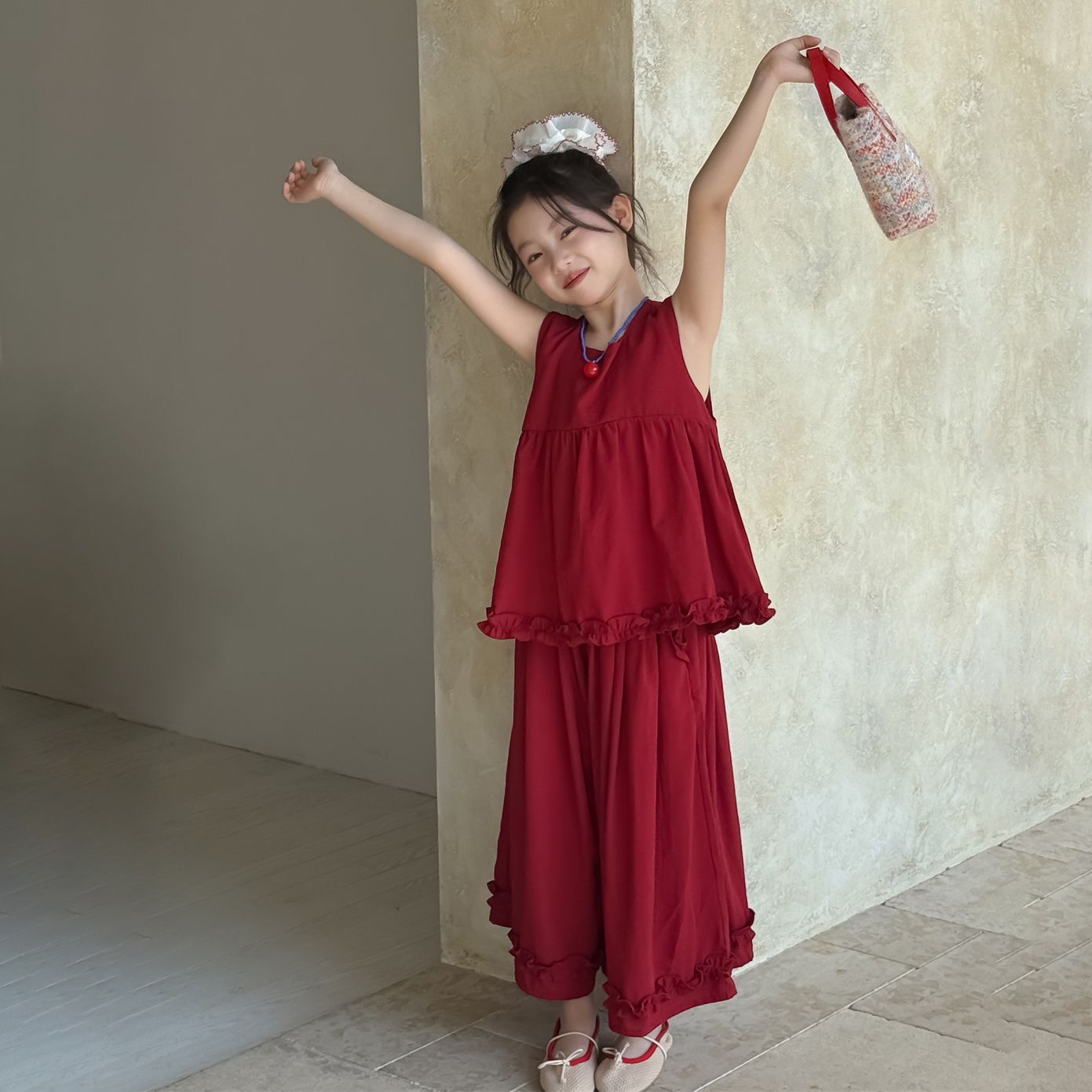 Girls Korean Sleeveless Set – Summer Thin Outfit – Outfit Sets – Image 6