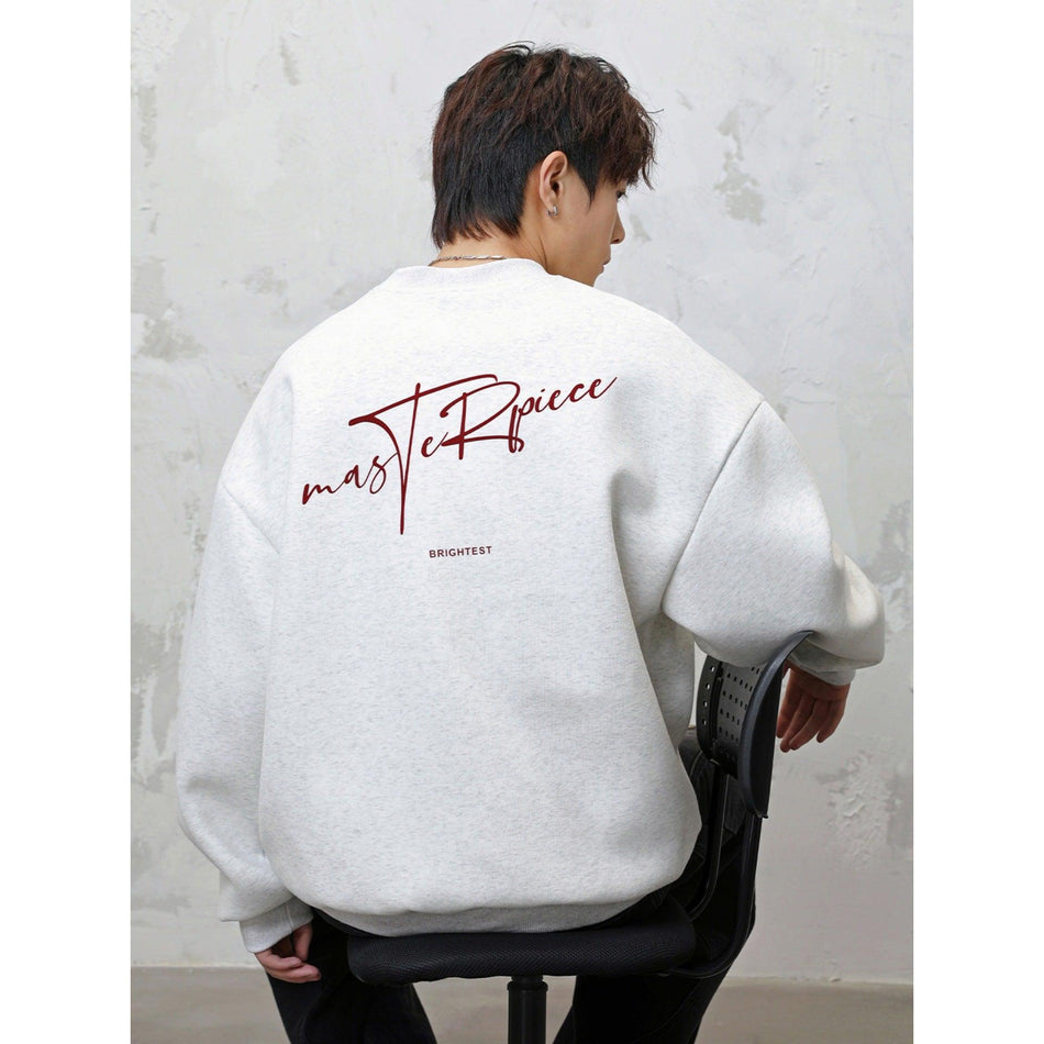 380g Heavyweight Round Neck Sweatshirt Men Loose Pullover