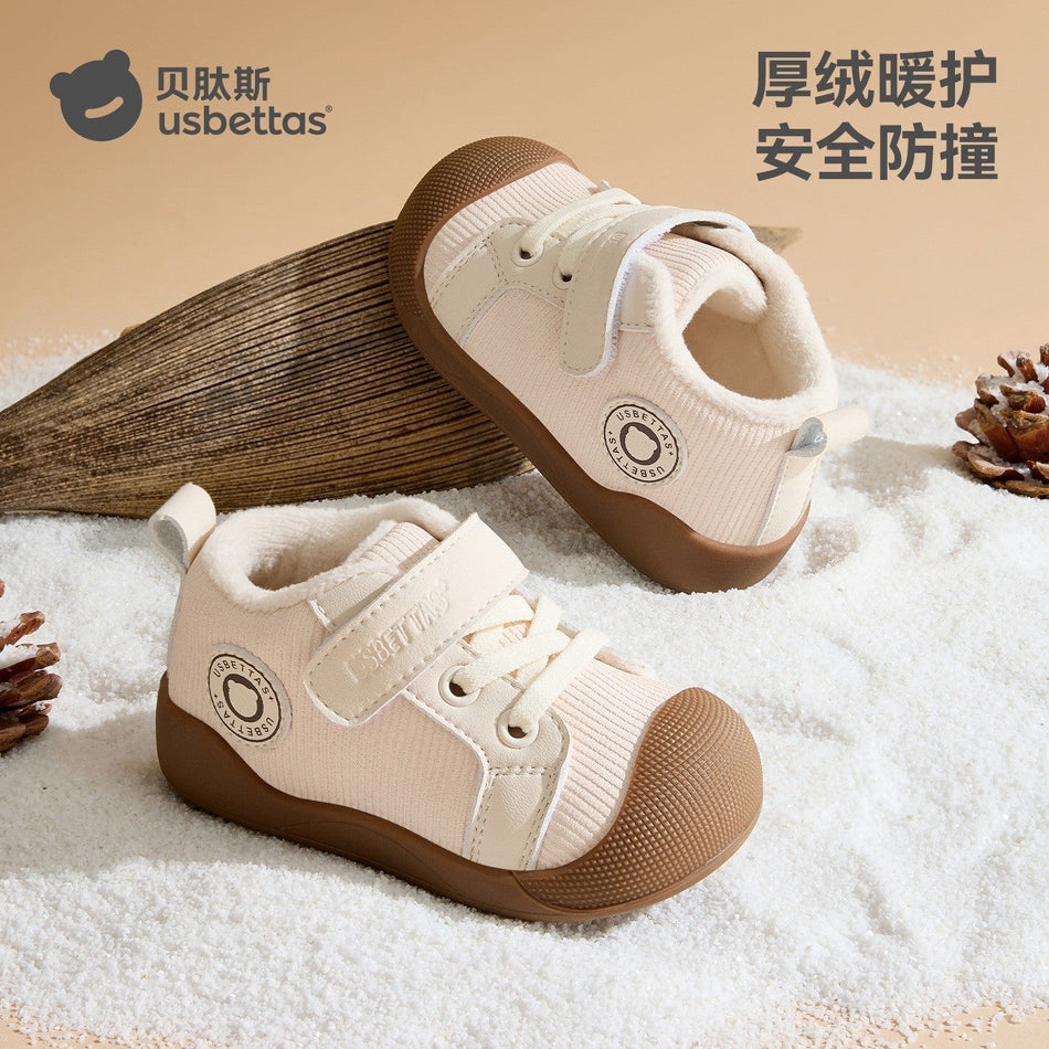 Betis Infant Toddler Winter Soft-Sole Fleece-Lined Cotton Shoes