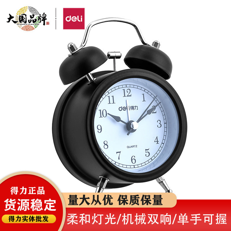 Deli 9024 Mini Luminous Alarm Clock for Bedroom & Study