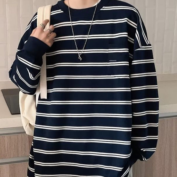 Striped Men’s Hoodie Sweatshirt – Hong Kong Style Streetwear