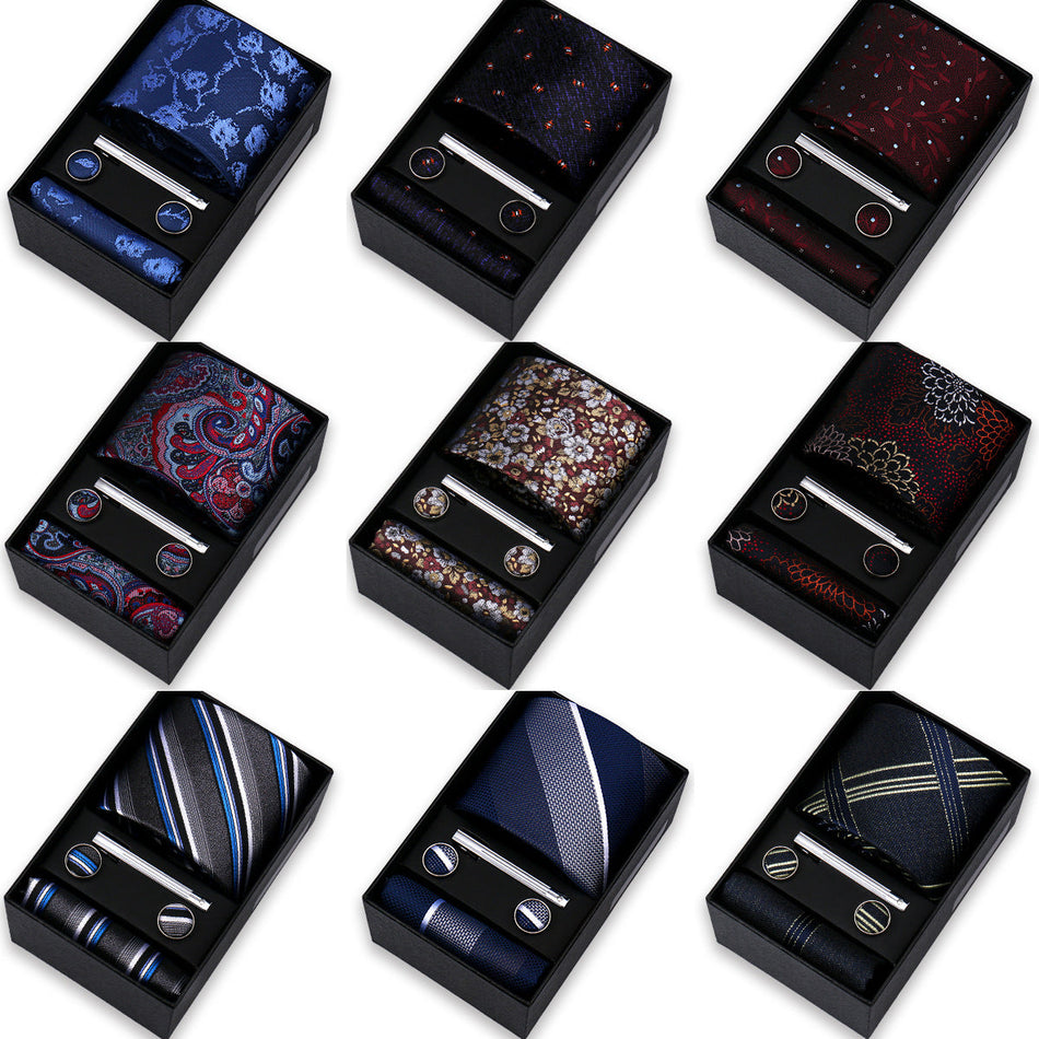 Men's 5pc Black Silk Tie Set – Wedding & Business