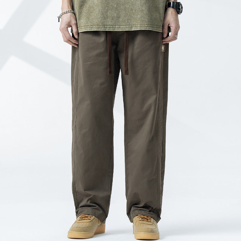Men’s Retro Wide Leg Work Pants Summer Casual