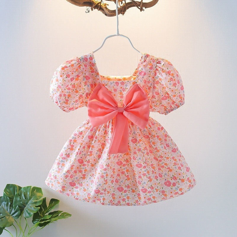 STOCK-Girls’ Floral Princess Dress – French Style Summer 2024