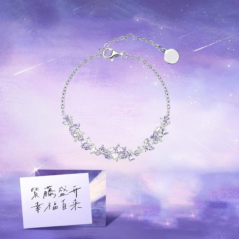 Fanjia Wisteria Purple Diamond Bracelet – Elegant Women’s Jewelry