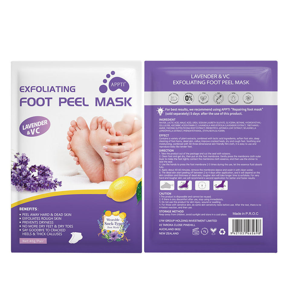 Lavender Exfoliating Foot Mask – Moisturizing & Peeling Care