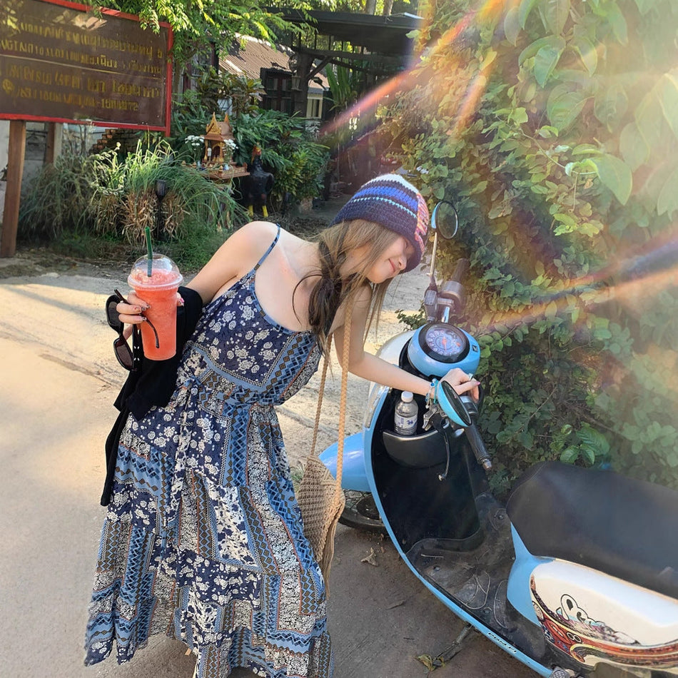 STOCK-Floral Boho Maxi Dress