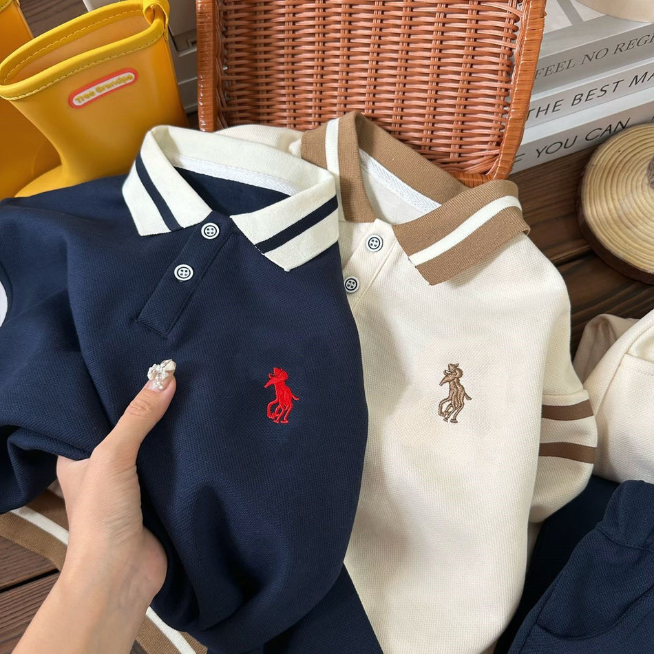 Kids’ Autumn Winter Lapel Sweater Set 2025