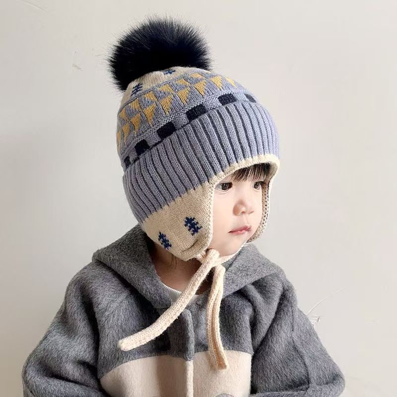 Kids’ Jacquard Wool Ear-Protect Hat