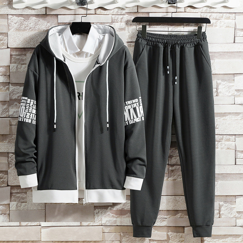 Men’s Spring-Autumn Sports Suit – Trendy Korean Two-Piece Set