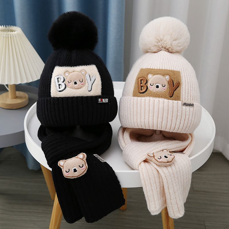 Kids’ Wool Knitted Hat & Scarf Set