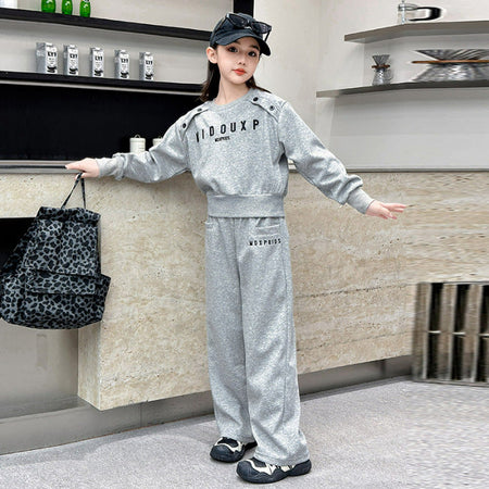 Girls Trendy Sweatshirt Two-Piece Sports Set – Baby & Children's Outfits – Image 6