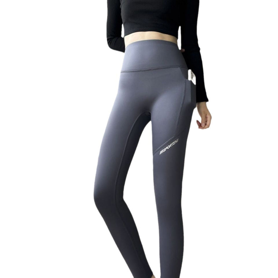 Fleece-lined High Waist Shark Leggings