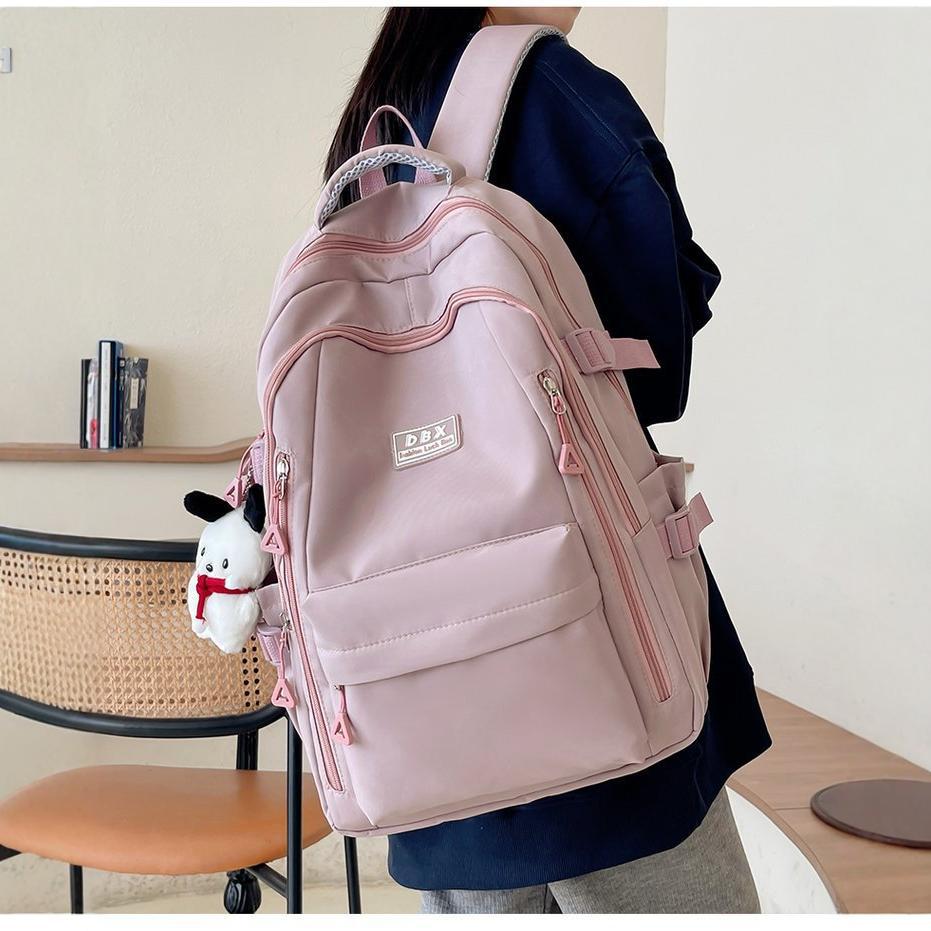 Solid Color Student Backpack – Lightweight & Durable