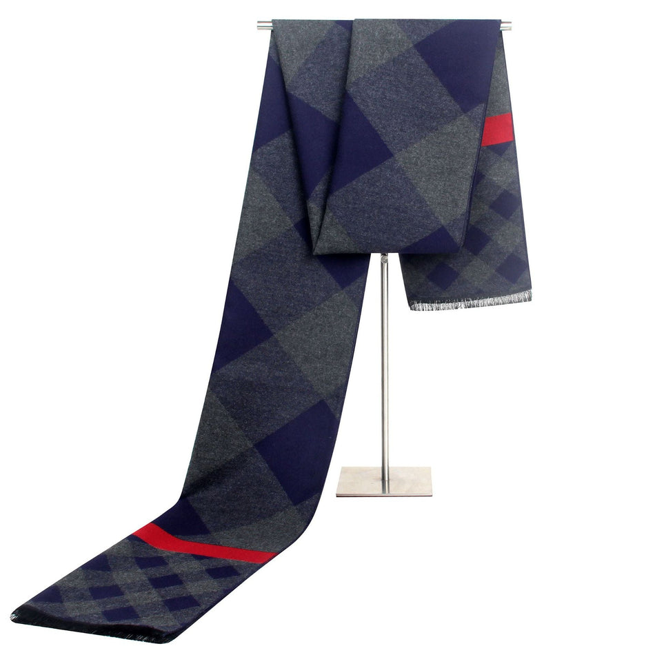 Men’s Striped Plaid Dad Scarf European & American Style