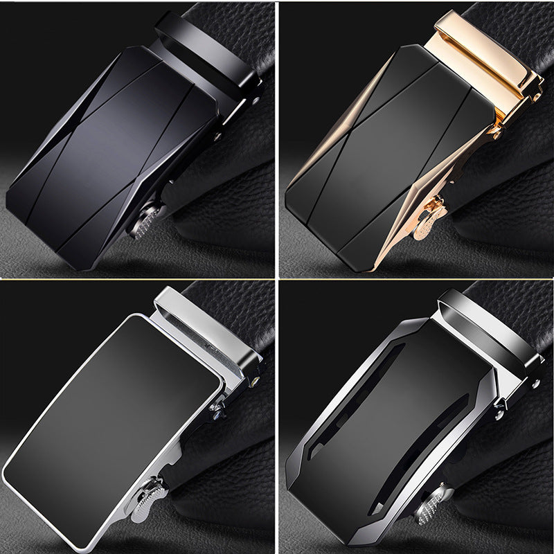 Pure Cowhide Auto Buckle Belt – High-End Business Fit