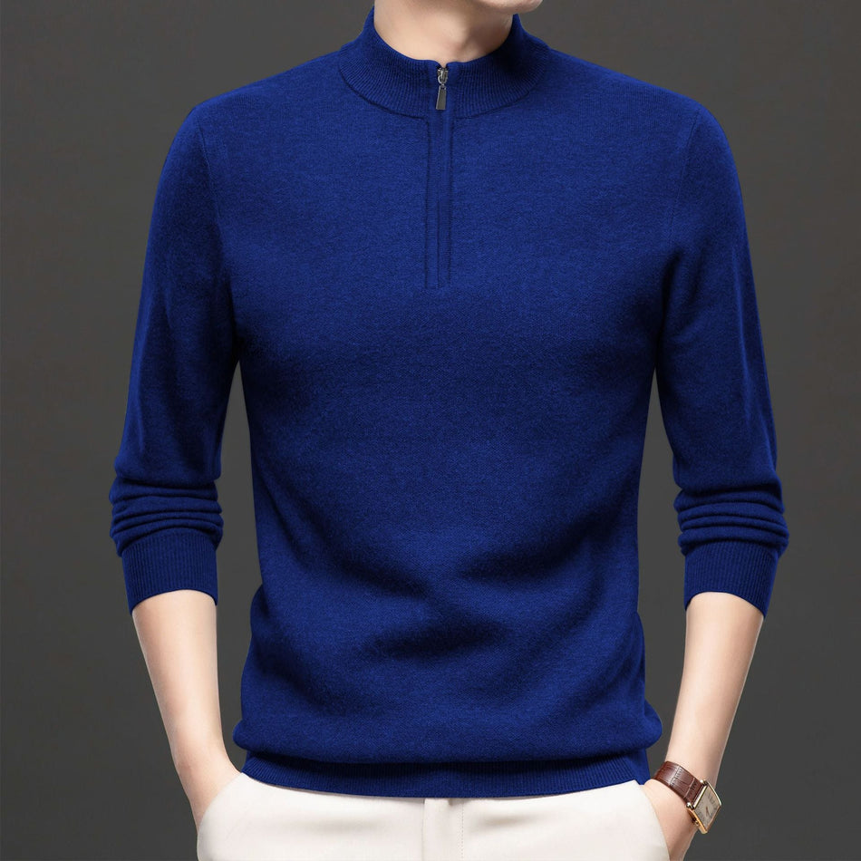 STOCK-Men’s Half Turtleneck Sweater | Winter Half-Zip Knitted Top