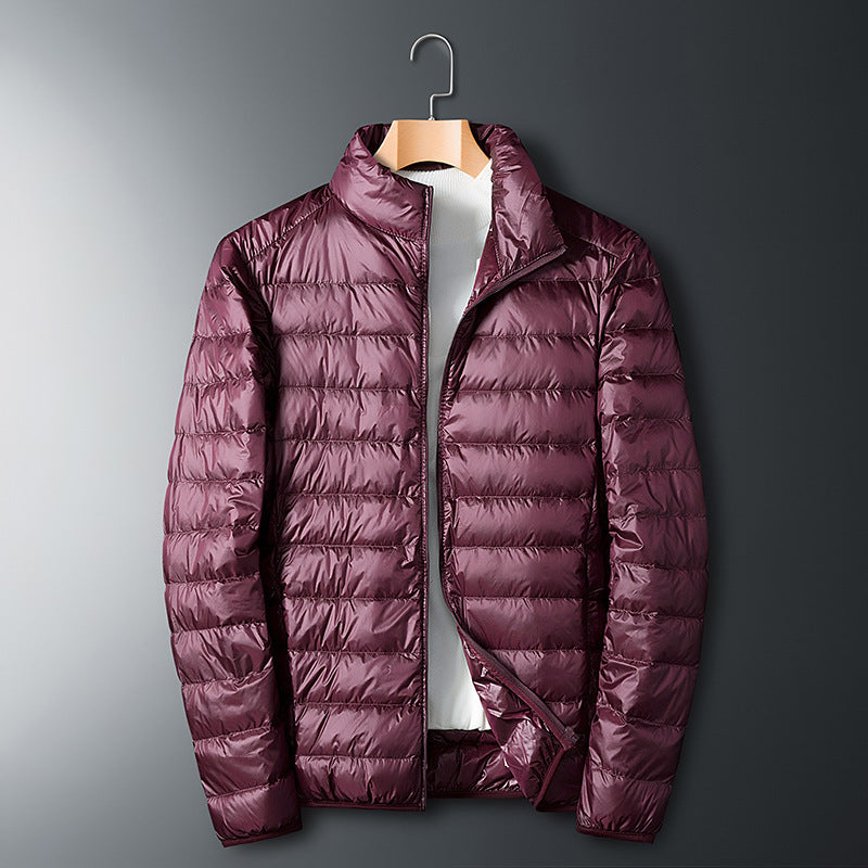 Men’s Stand-Collar Light Down Cotton Jacket – Warm Autumn &