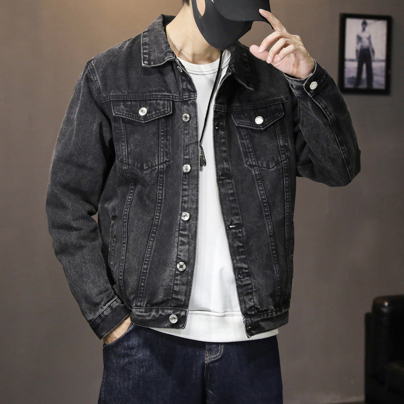 Plus Size Men’s Denim Jacket – Loose Spring Casual Fit