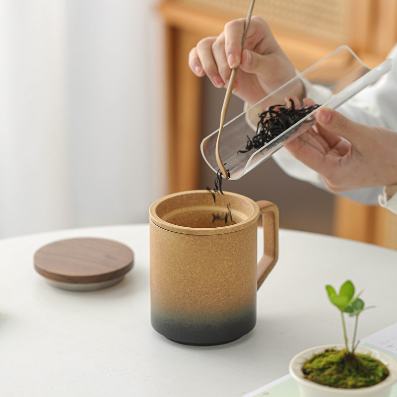 Ceramic Tea Mug with Lid & Filter