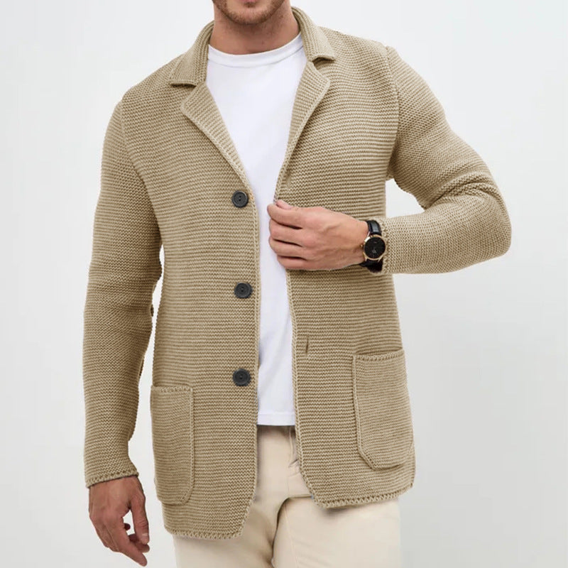 Men’s Autumn Winter Lapel Knitted Cardigan