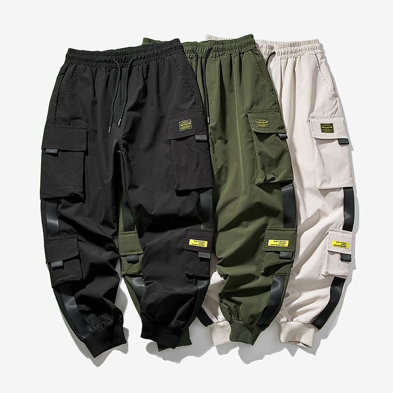Men's Loose Multi-Pocket Pants – Summer Ankle-Tied Trousers
