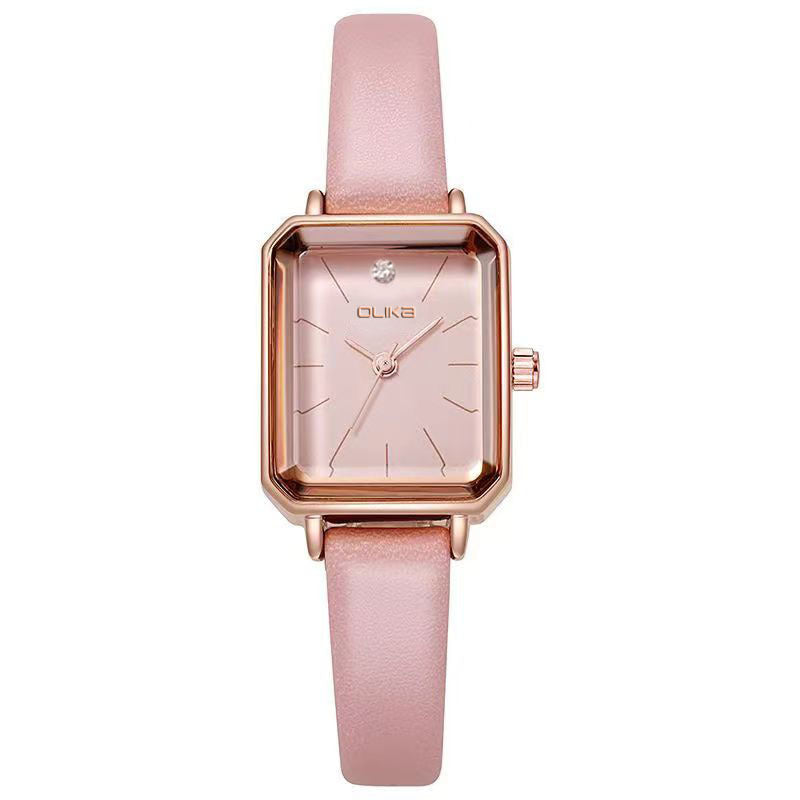 STOCK-Korean Style Square Dial Quartz Watch – Stylish & Trendy