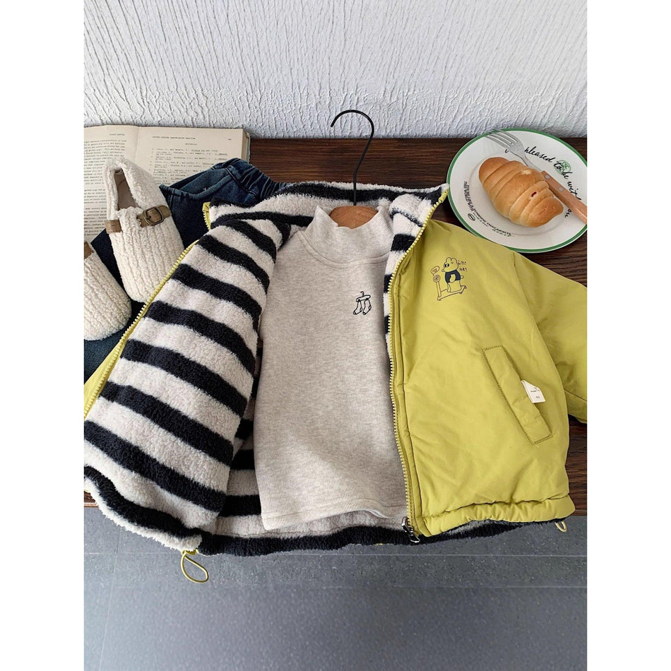 Children’s Winter Casual Reversible Stand-Up Collar Fur Jacket