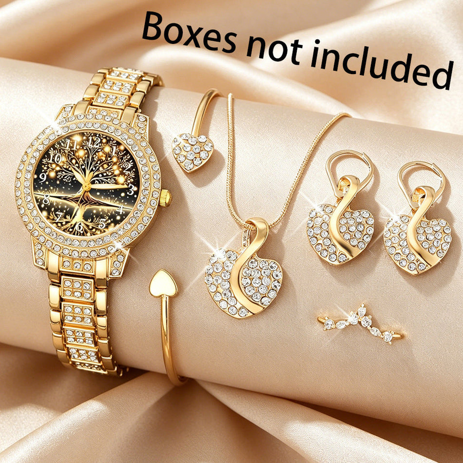 Women's Premium Cornucopia Diamond Tree of Life Watch & Jewelry