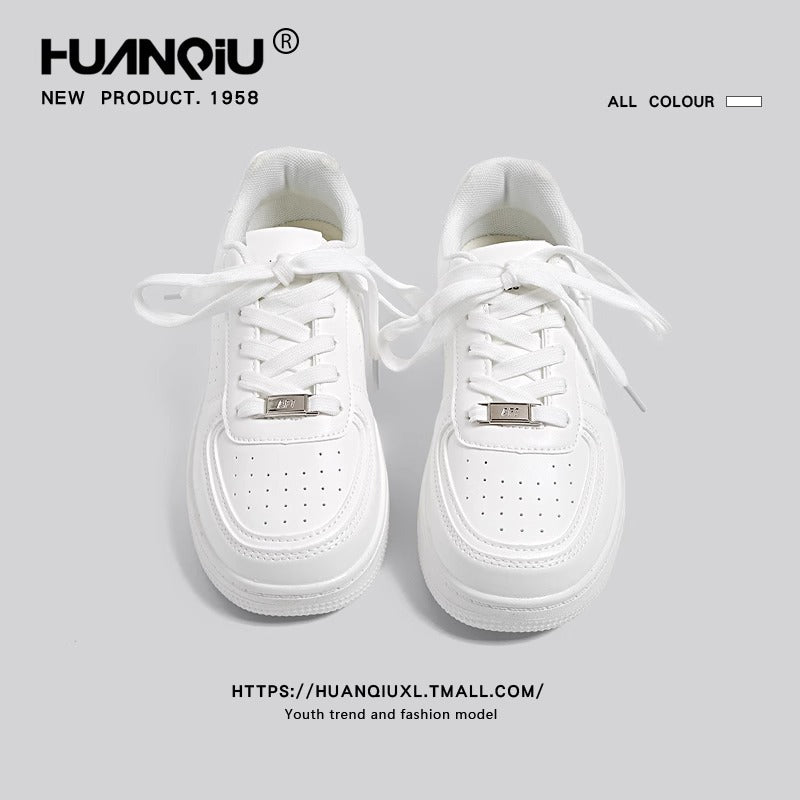 Thick-Soled White Sneakers for Women – Stylish & Chic