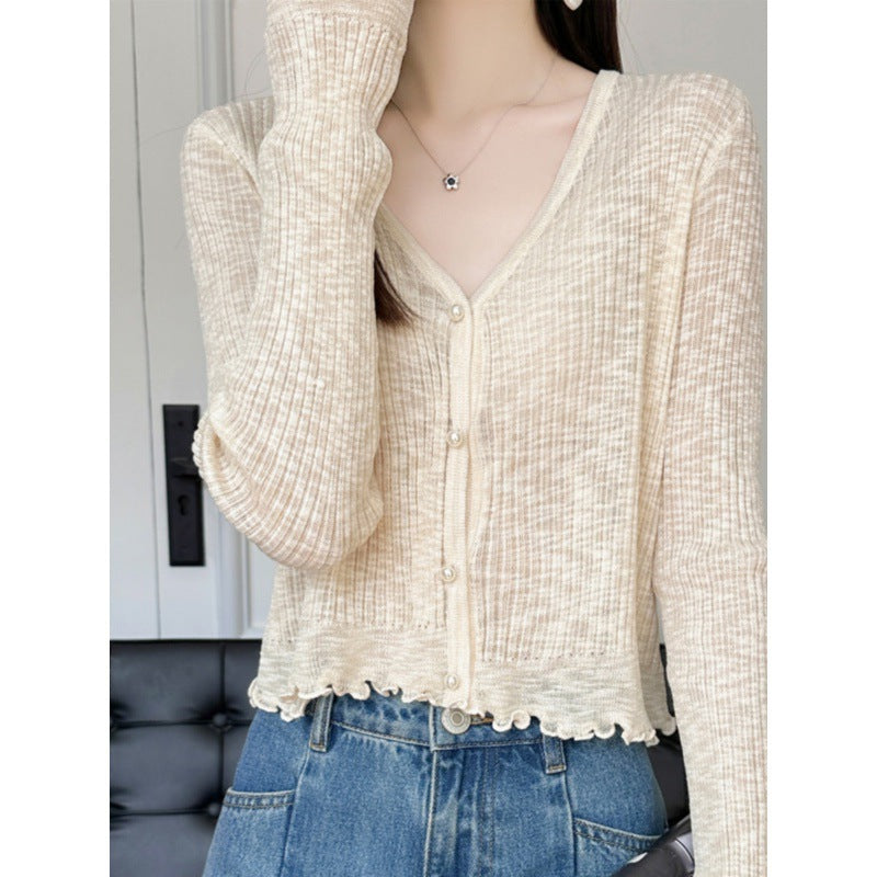 Korean Style Light Grey Knit Cardigan