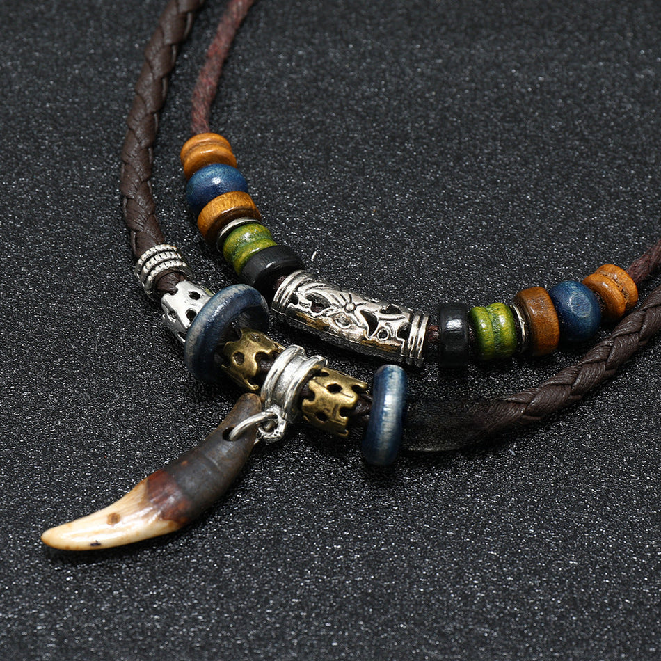 Ethnic Dog Teeth Pendant – Vintage Men’s Necklace