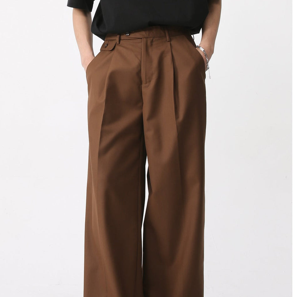 Men’s Retro Casual Suit Pants – 2025 Korean Loose Straight