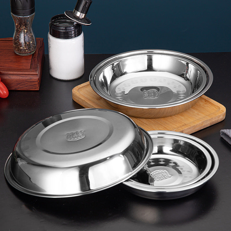 304 Stainless Steel Deep Plate Durable Kitchen Tableware