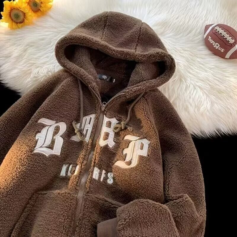 Plus Size Lamb Velvet Cotton Jacket – Warm Winter Outerwear