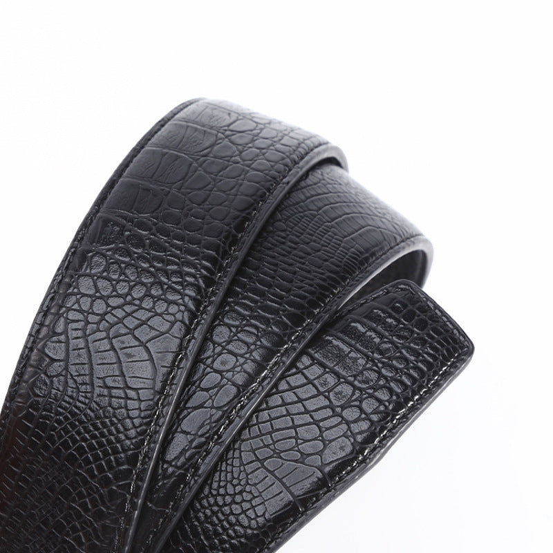 Crocodile Men’s Cowhide Belt – Automatic Business Style