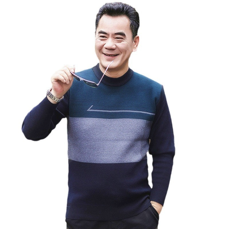 Men's Thick Multicolor Sweater – Autumn Winter Casual Dad Knit
